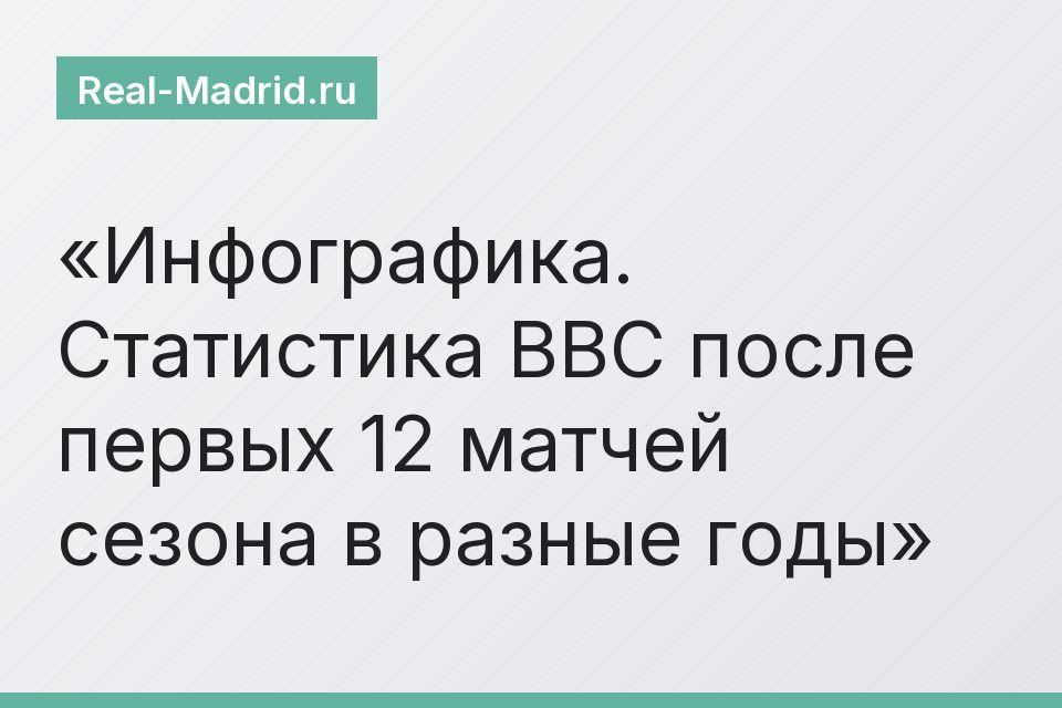 Инфографика. Статистика BBC после первых 12 матчей сезона в разные годы