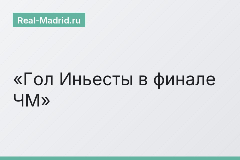 Гол Иньесты в финале ЧМ