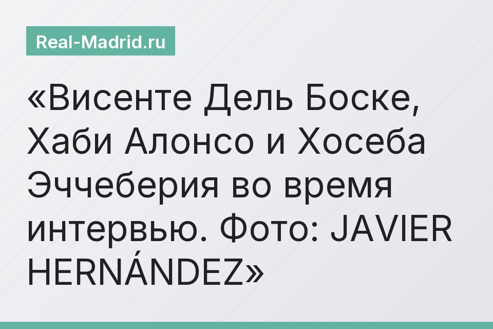 Висенте Дель Боске, Хаби Алонсо и Хосеба Эччеберия во время интервью. Фото: JAVIER HERNÁNDEZ