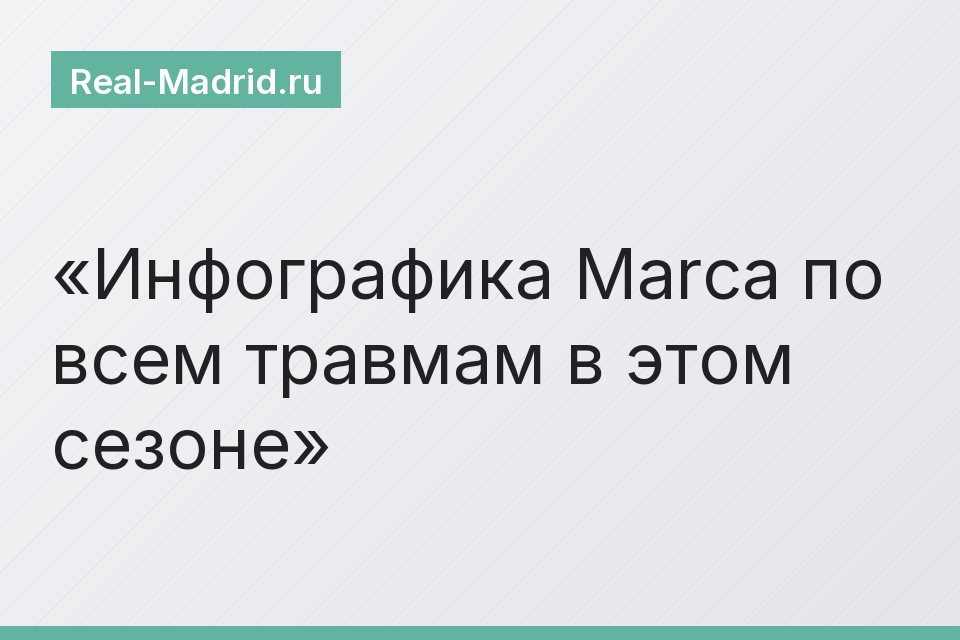 Инфографика Marca по всем травмам в этом сезоне